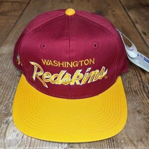 NWT Vintage 90s Washington Redskins Sports Specialties Script Snapback Hat Twill